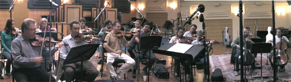 Phil Harlt (Left) leading the String Section..(Violins, Violas & Cellos)